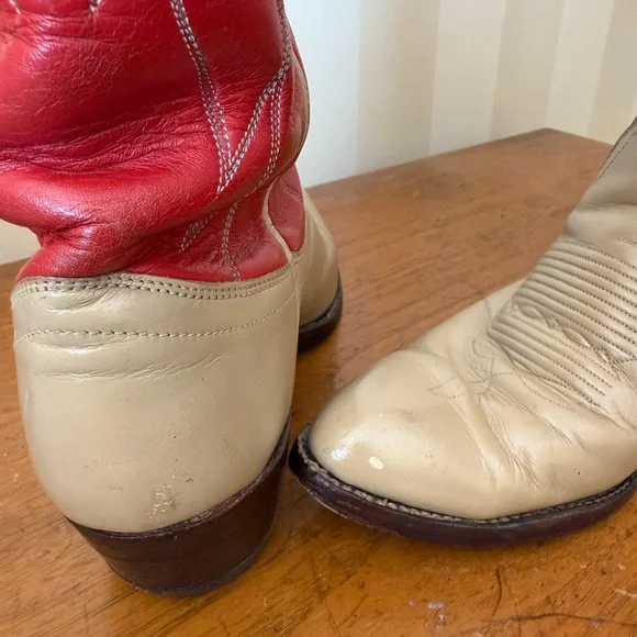 Ralph Lauren Selene Lucchese Red Western Boots 8C - Picture 6 of 15